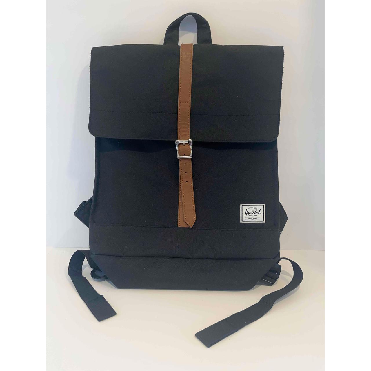 NEW Herschel BackpackCity Black/Tan Synthetic... Depop
