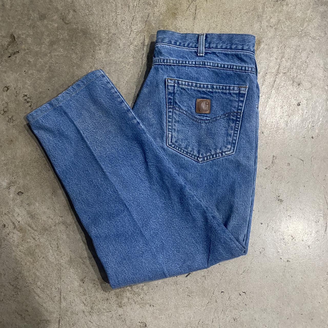 Vintage Blue Denim Carhartt Jeans 38x30 No... - Depop