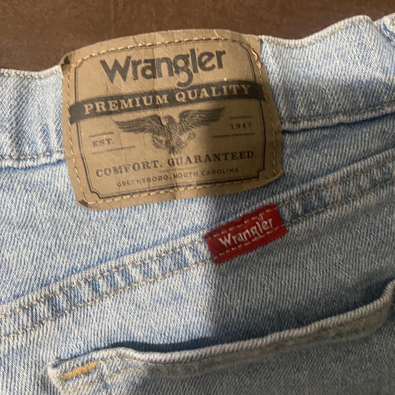 Custom Wrangler Jorts Screen Printed Size... - Depop