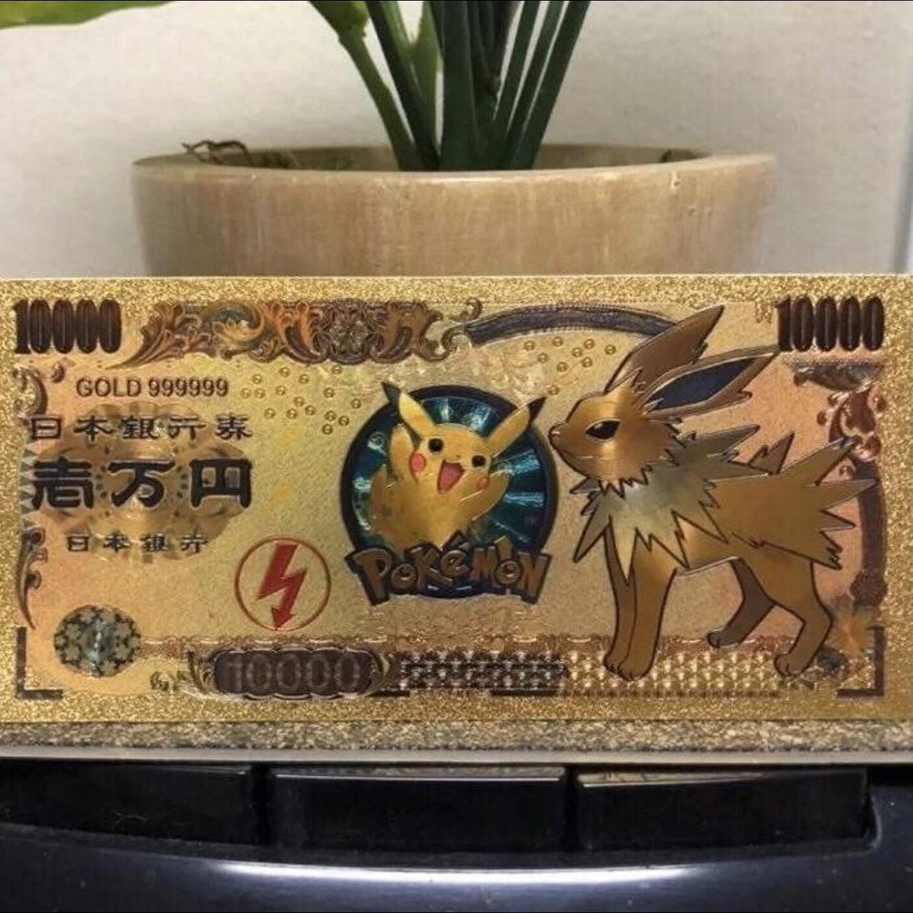 Eevee (Pokémon) 24k Gold Plated Banknote (Not real - Depop