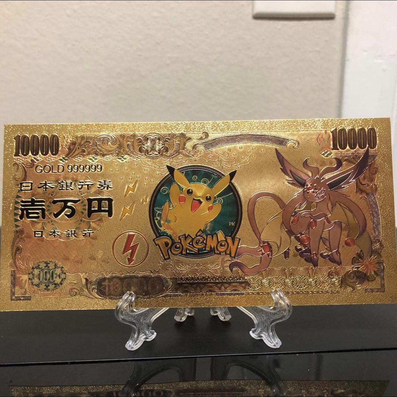 Eevee (Pokémon) 24k Gold Plated Banknote (Not real - Depop