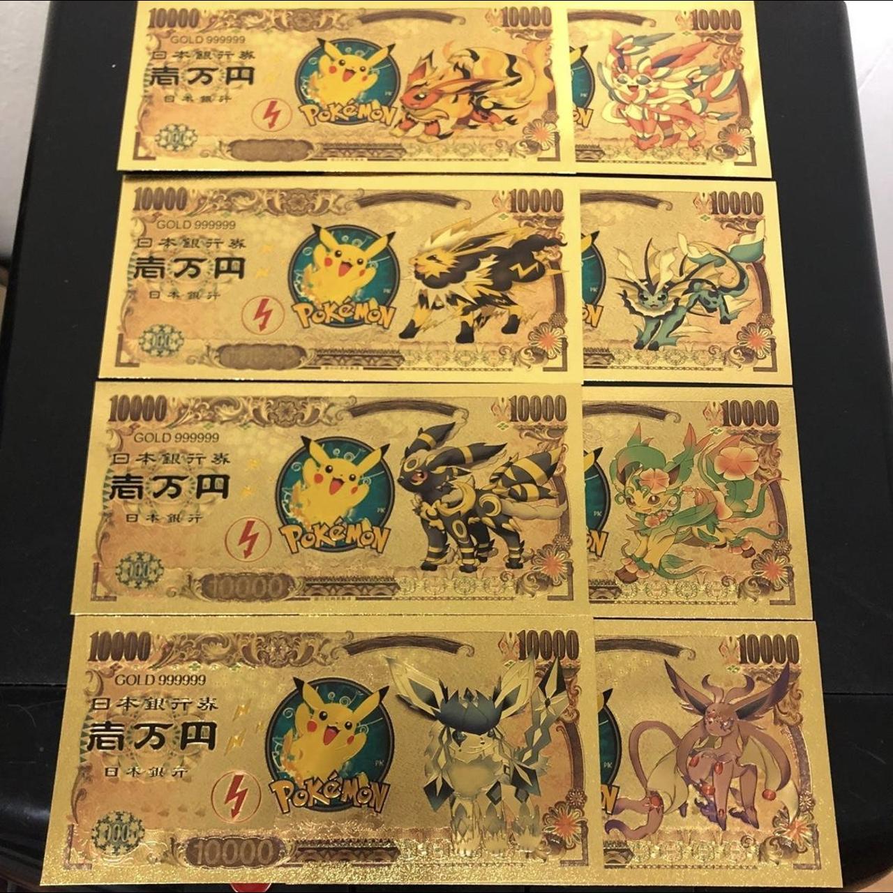 Eevee (Pokémon) 24k Gold Plated Banknote (Not real - Depop