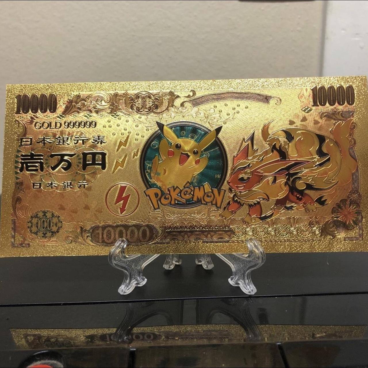 Eevee (Pokémon) 24k Gold Plated Banknote (Not real - Depop