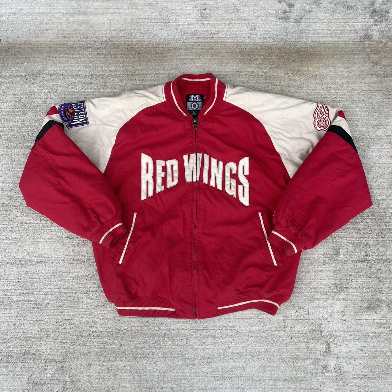 Vintage mirage Detroit red wings nhl jacket Ships... - Depop