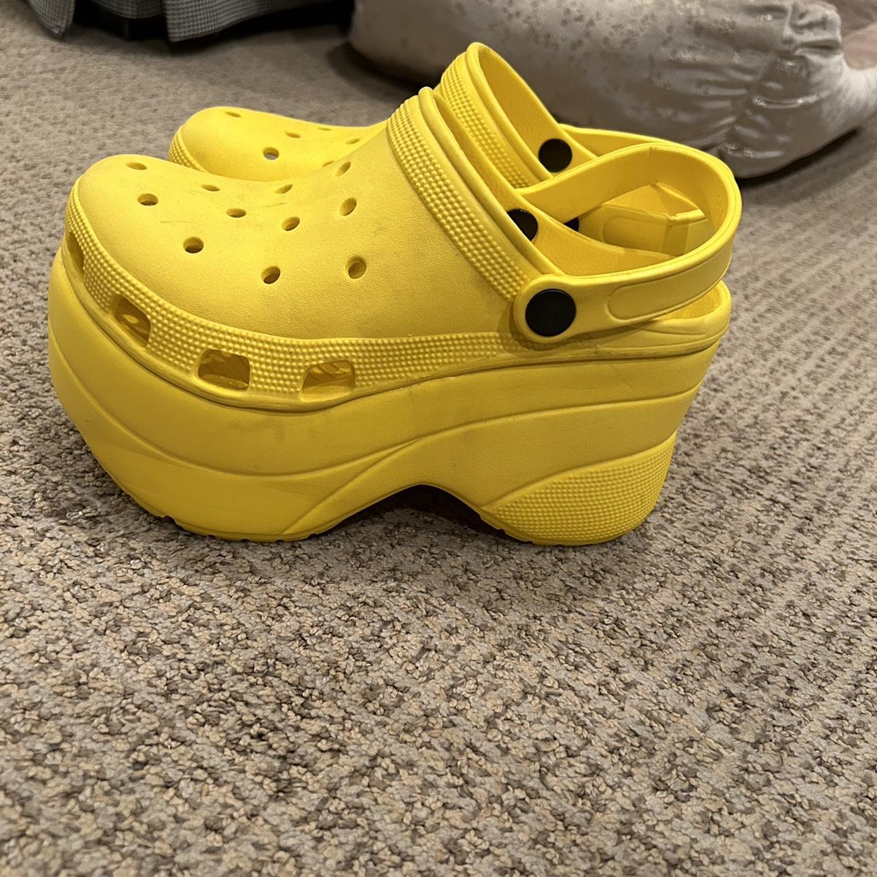 Dolls Kill yellow platform crocs size 6 a few small