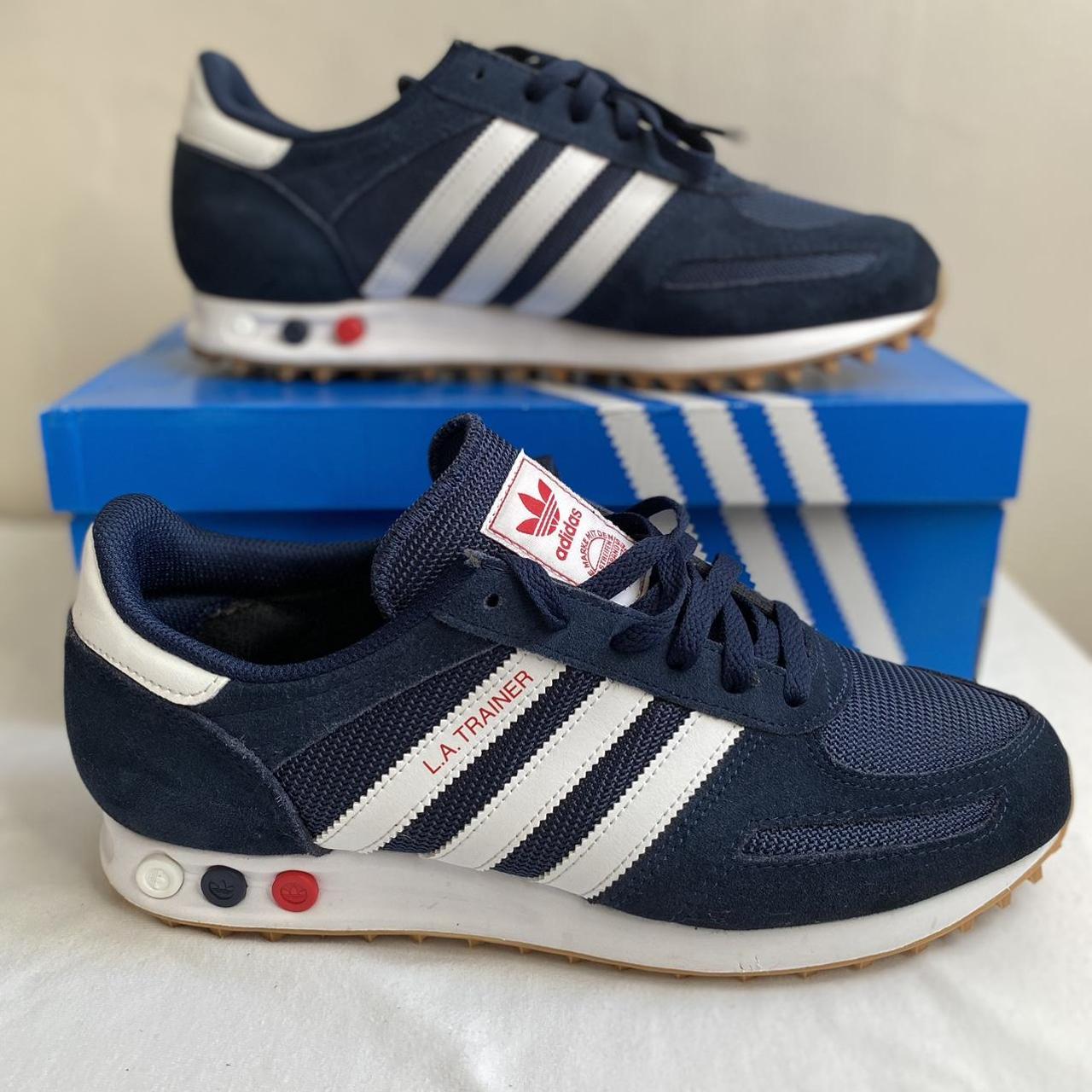 Adidas Men's Navy Trainers | Depop