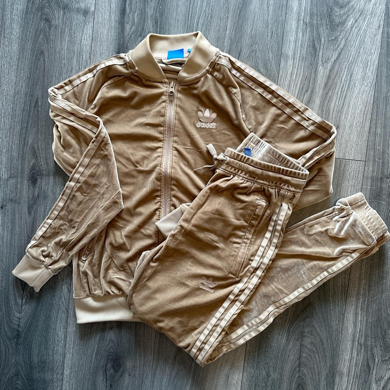 Tan adidas tracksuit on sale