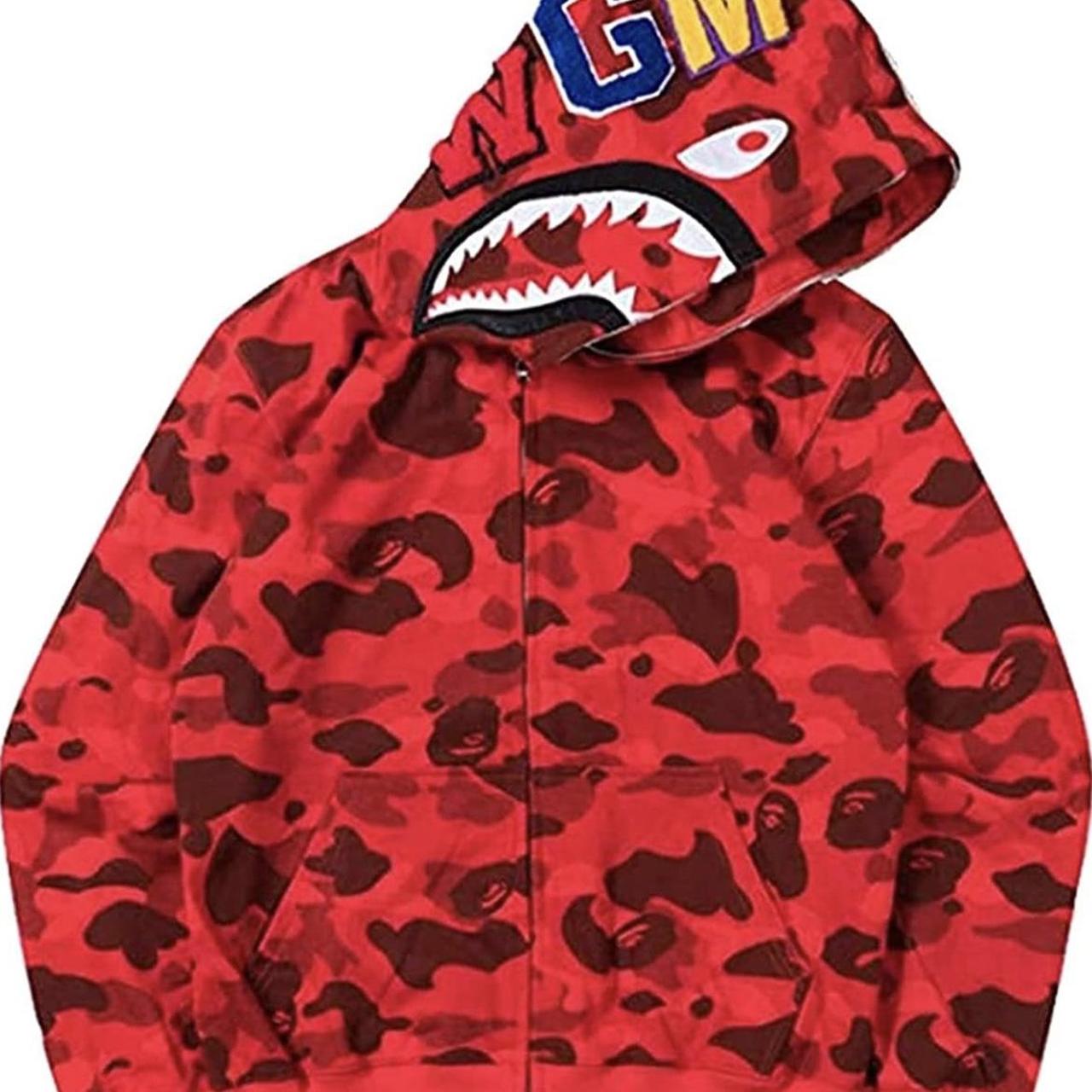 red bape hoodie all sizes available Depop