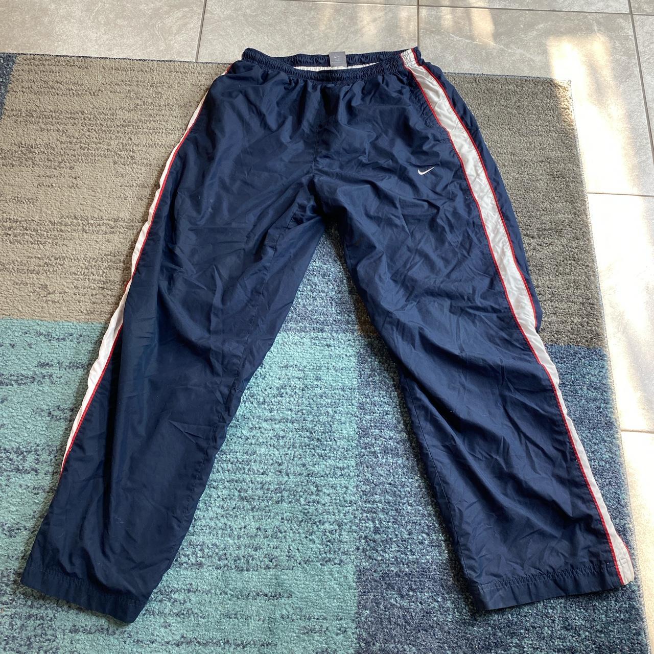 Vintage Y2K Nike Nylon Windbreaker Track Pants Sz... - Depop