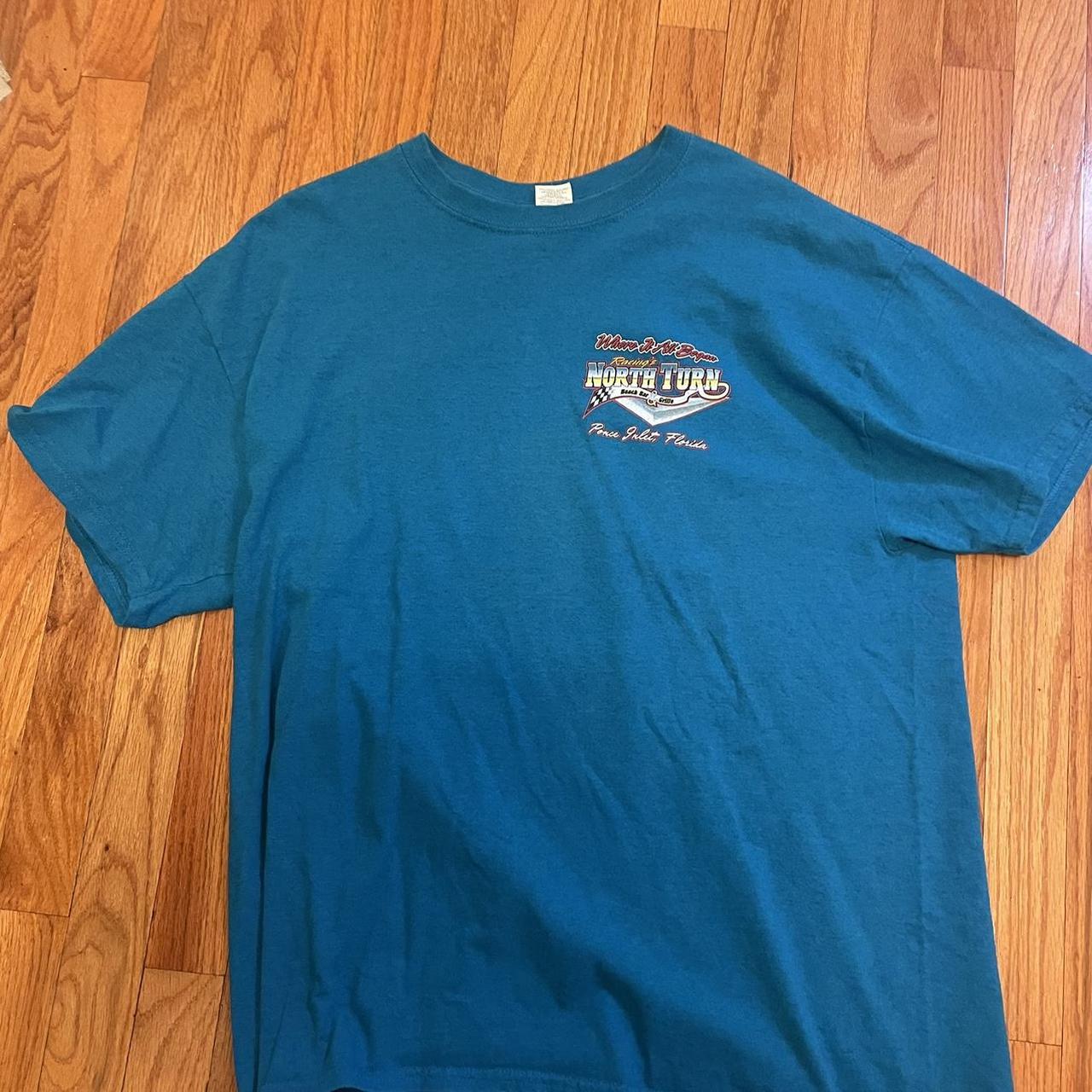 Large, Blue Racings North Turn T-Shirt - Depop