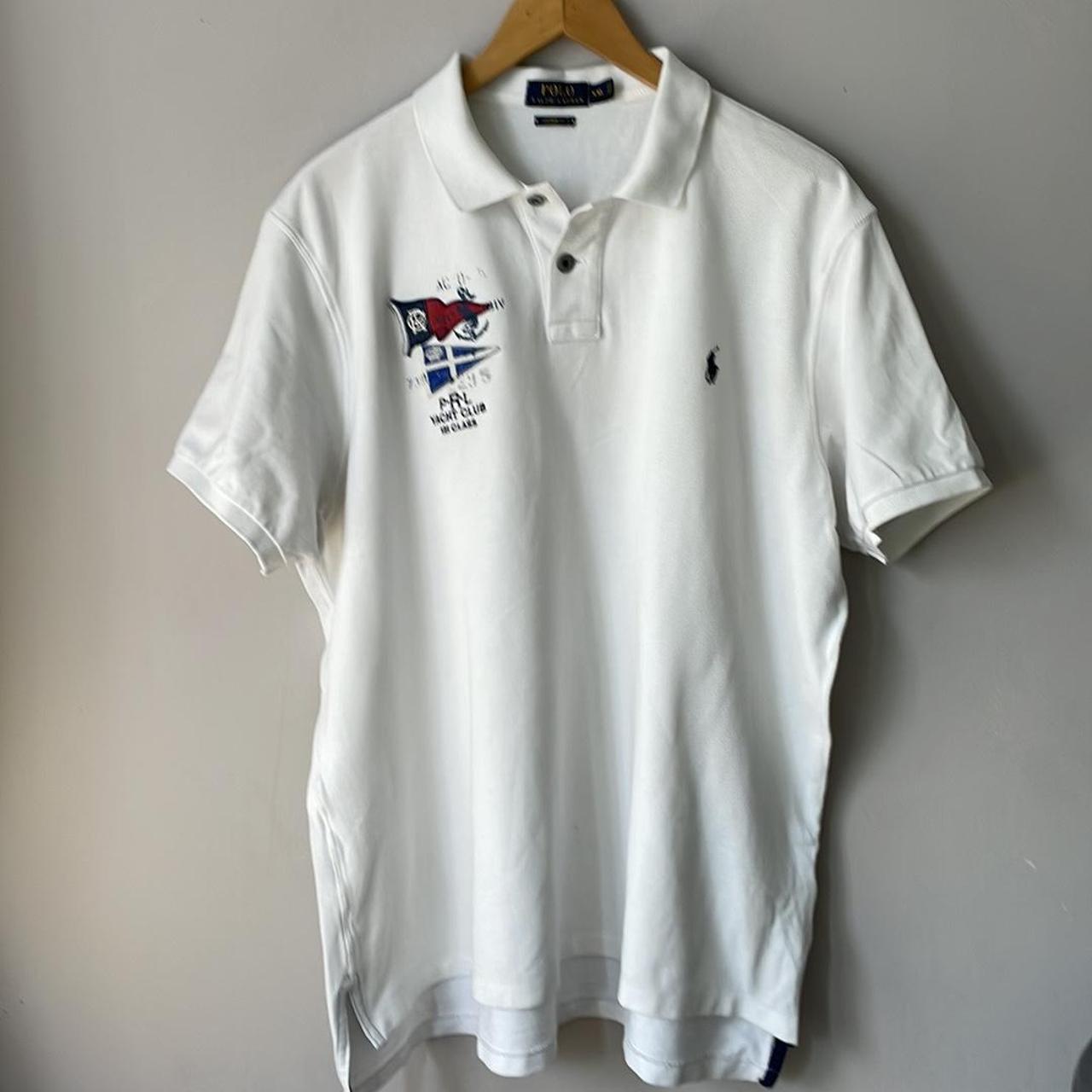 Polo Ralph Lauren Yacht Club Embroidered Flags White... - Depop