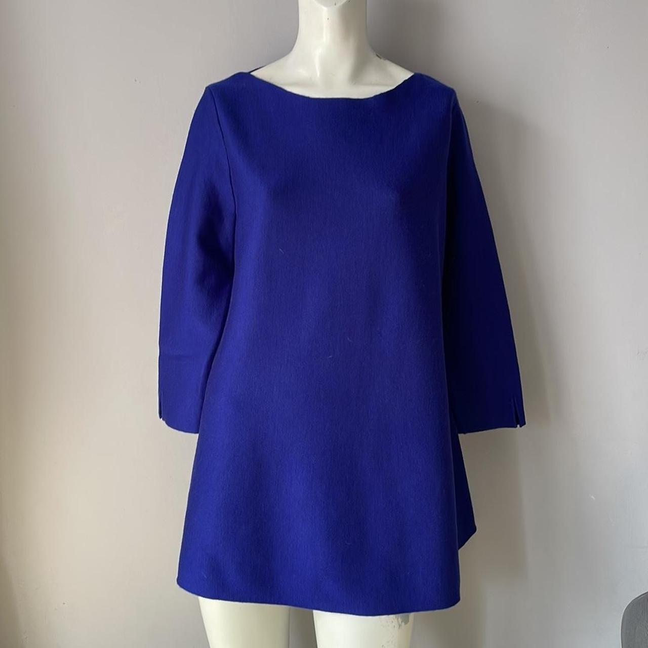 COS Royal Blue Wool Blend 3/4 Sleeves Sweater Mini... - Depop