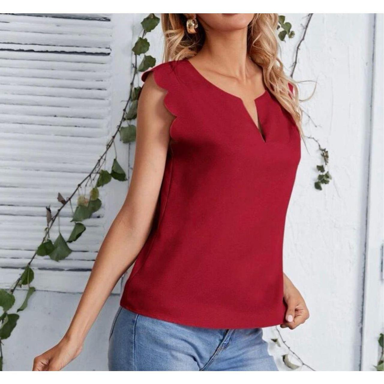 shein red blouse