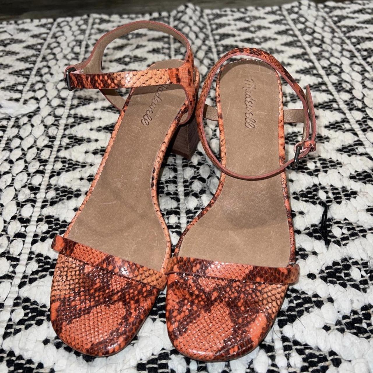 NWOT Madewell The Hollie ankle strap sandal in Snake Depop