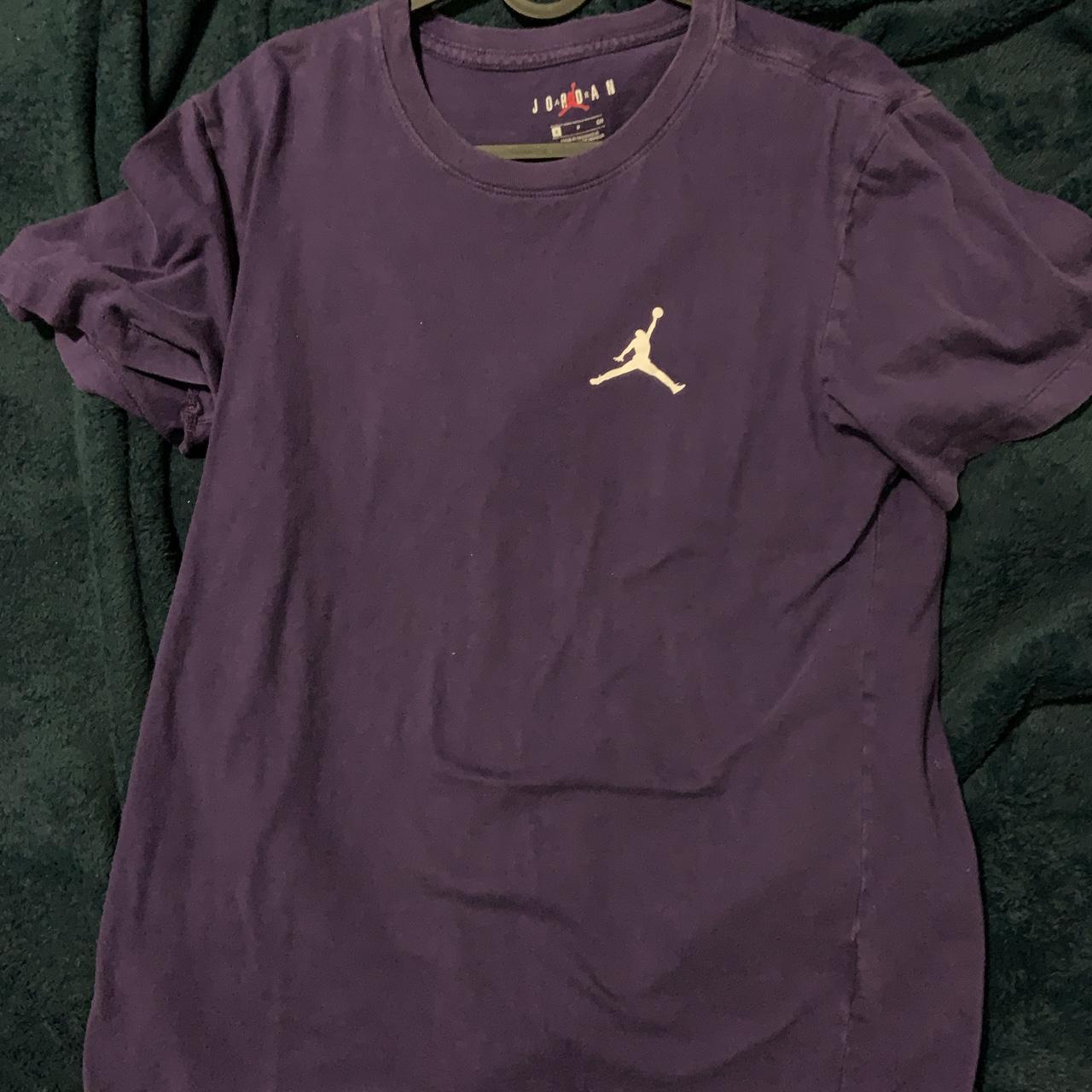 Purple and cheap white jordan shirt