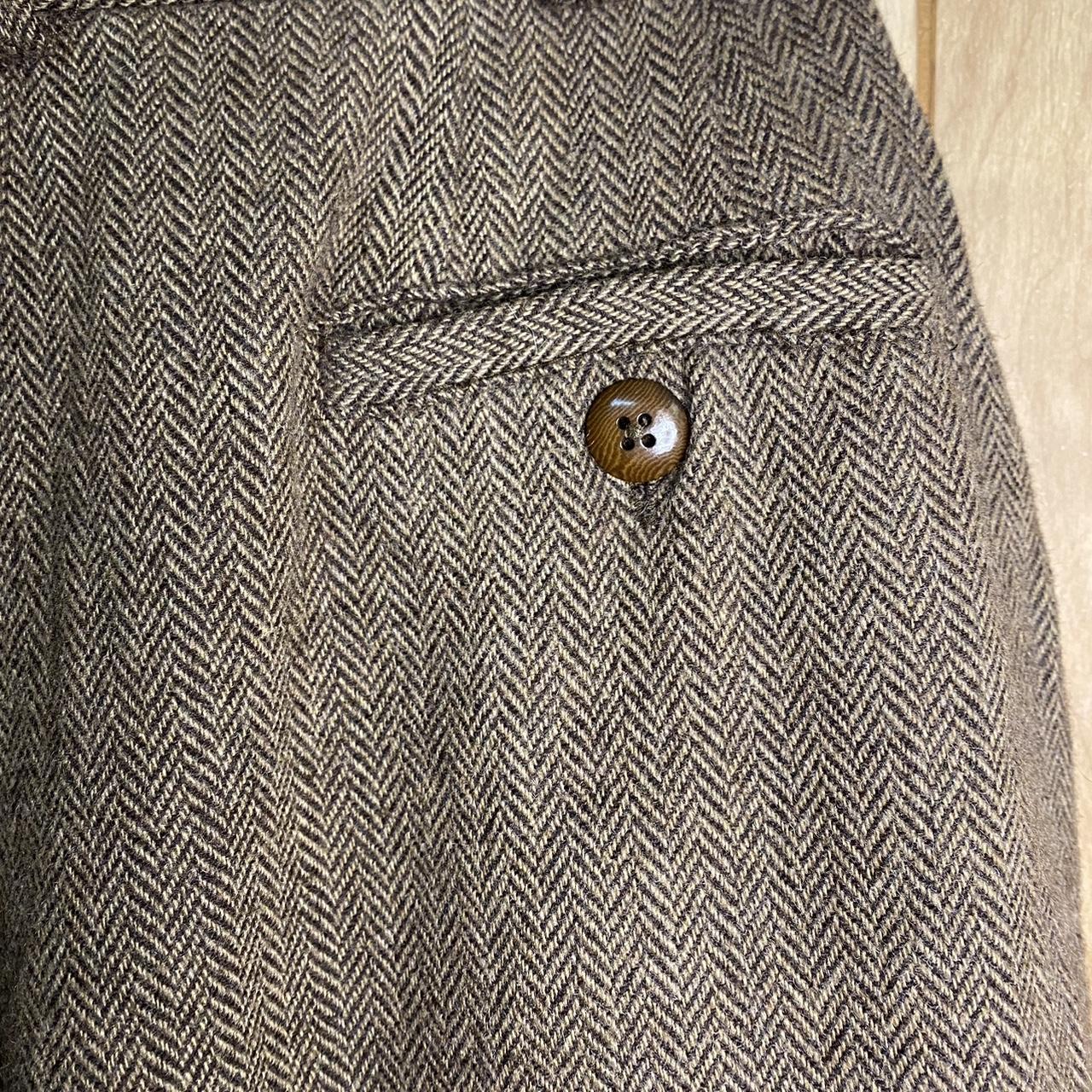 Wool Brown brown herringbone pants. Small size 6 by... Depop