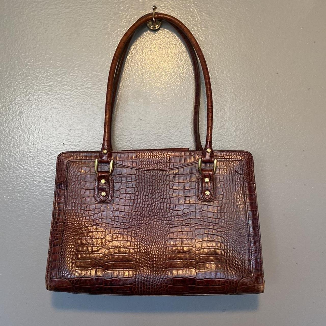 Vintage Etienne Aigner brown alligator pressed Depop