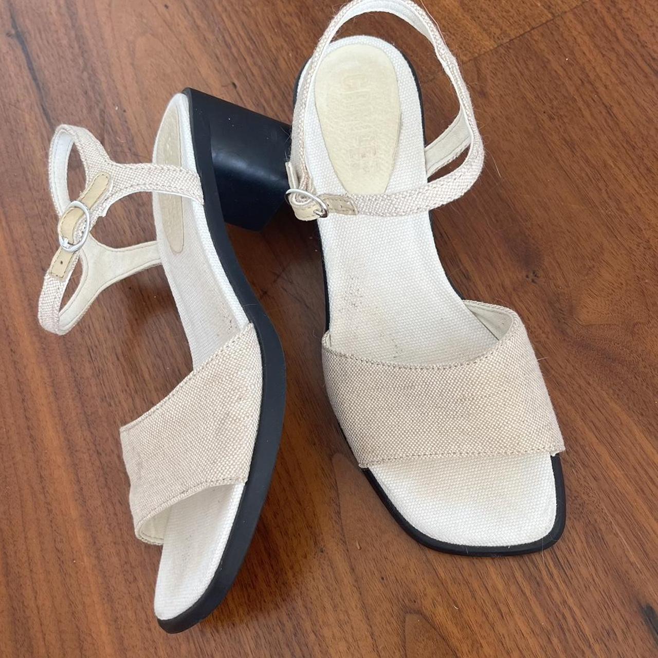 camper white sandals