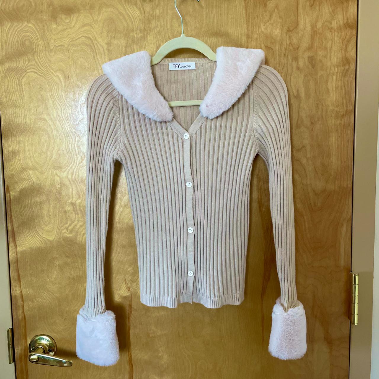 TFY Collection - Thrifted Y2K Cardigan Fuzzy Cuffs - | Depop