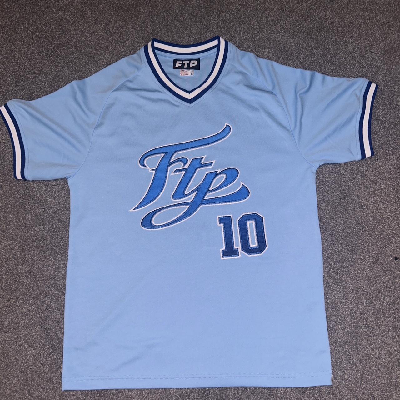 FTP Script Pullover Baseball Jersey Light Blue