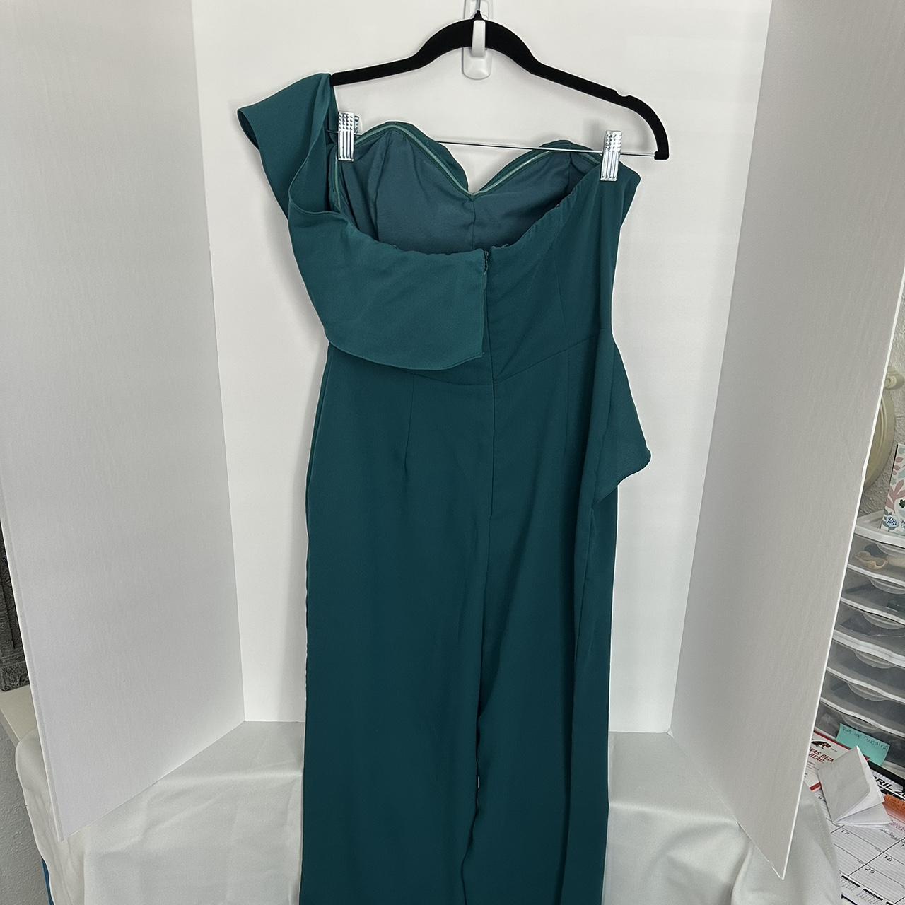 M blue green jumpsuit, one shoulder. Great for... Depop