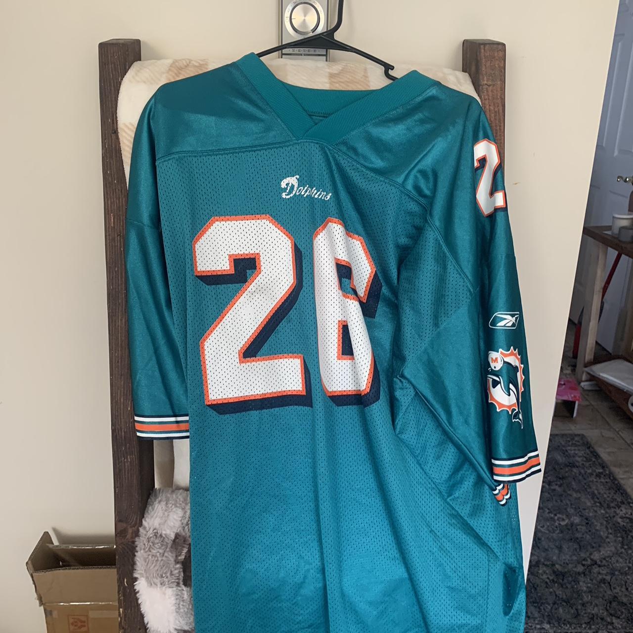 VTG WOMEN'S MIAMI DOLPHINS JERSEY White, green and - Depop