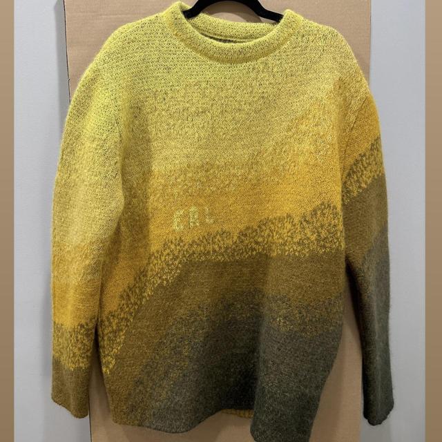 ERL Yellow Gradient Mohair Bowy Sweater Like New/ - Depop