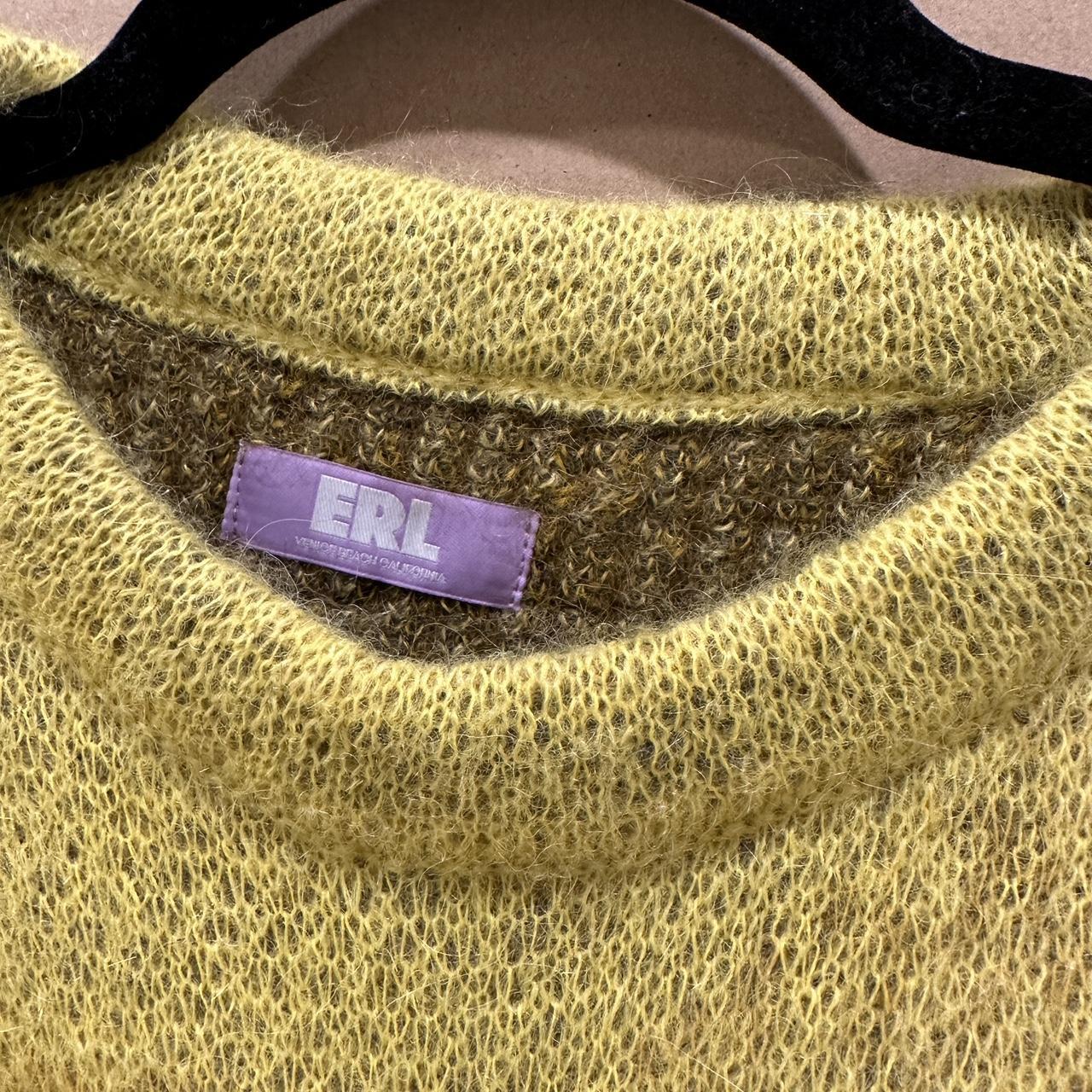ERL Yellow Gradient Mohair Bowy Sweater Like New/ - Depop