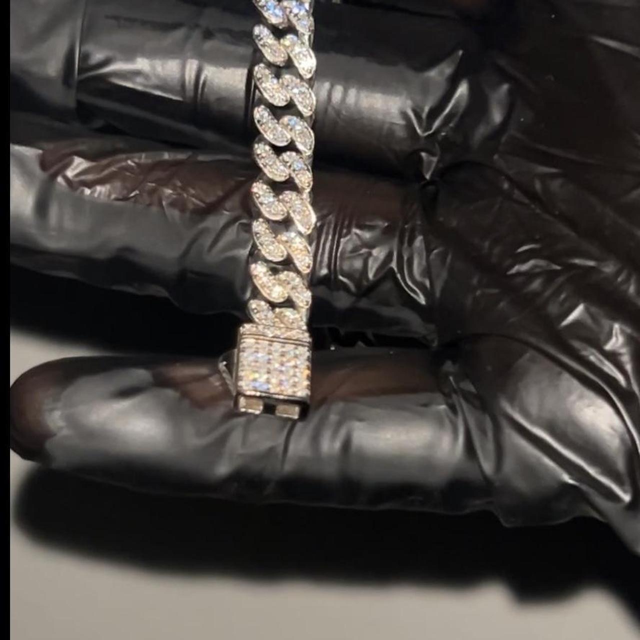 Moissanite Men's Bracelet - Silver – moissanite c… - image 4