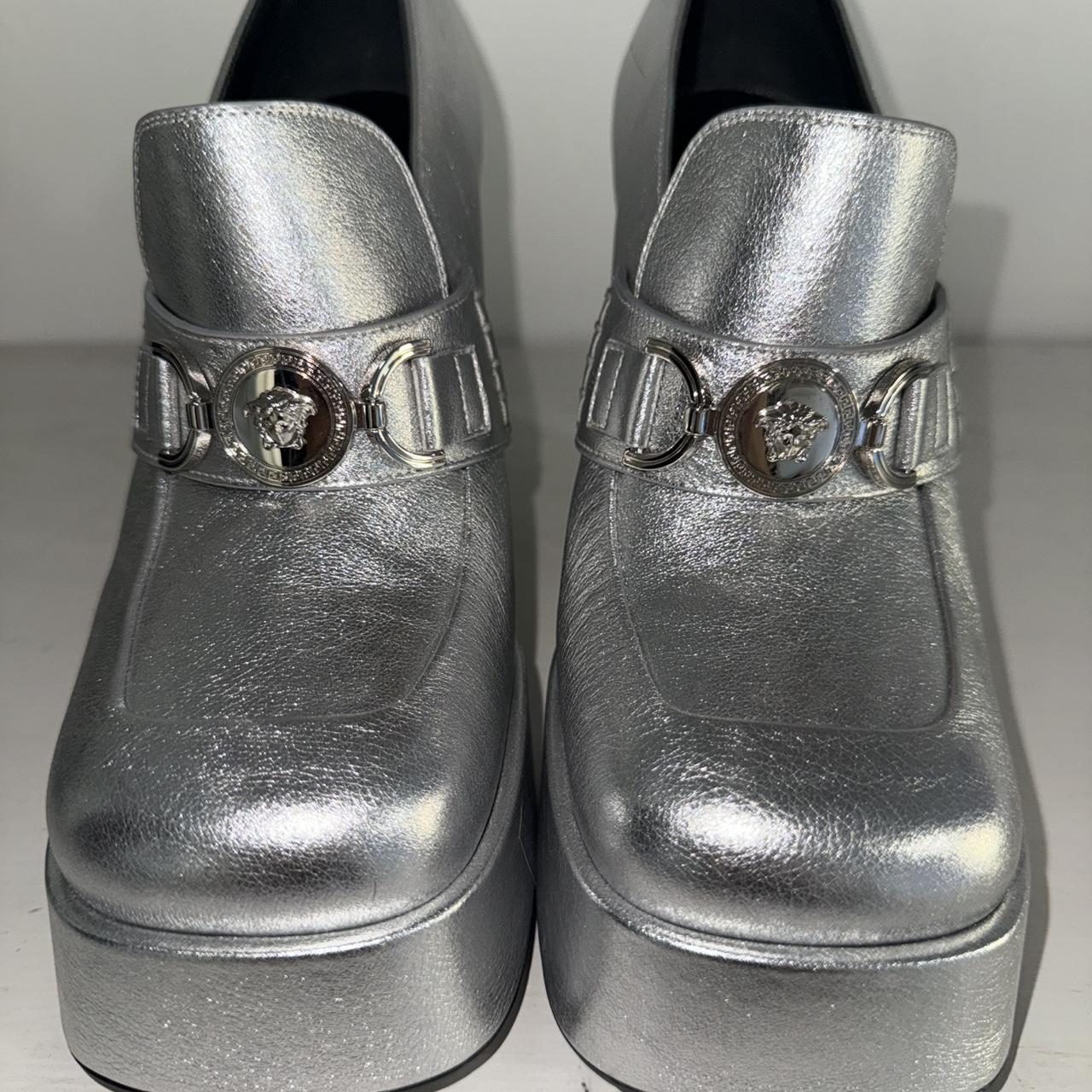 Versace Silver '95 Medusa Platform Pumps Brand New. 