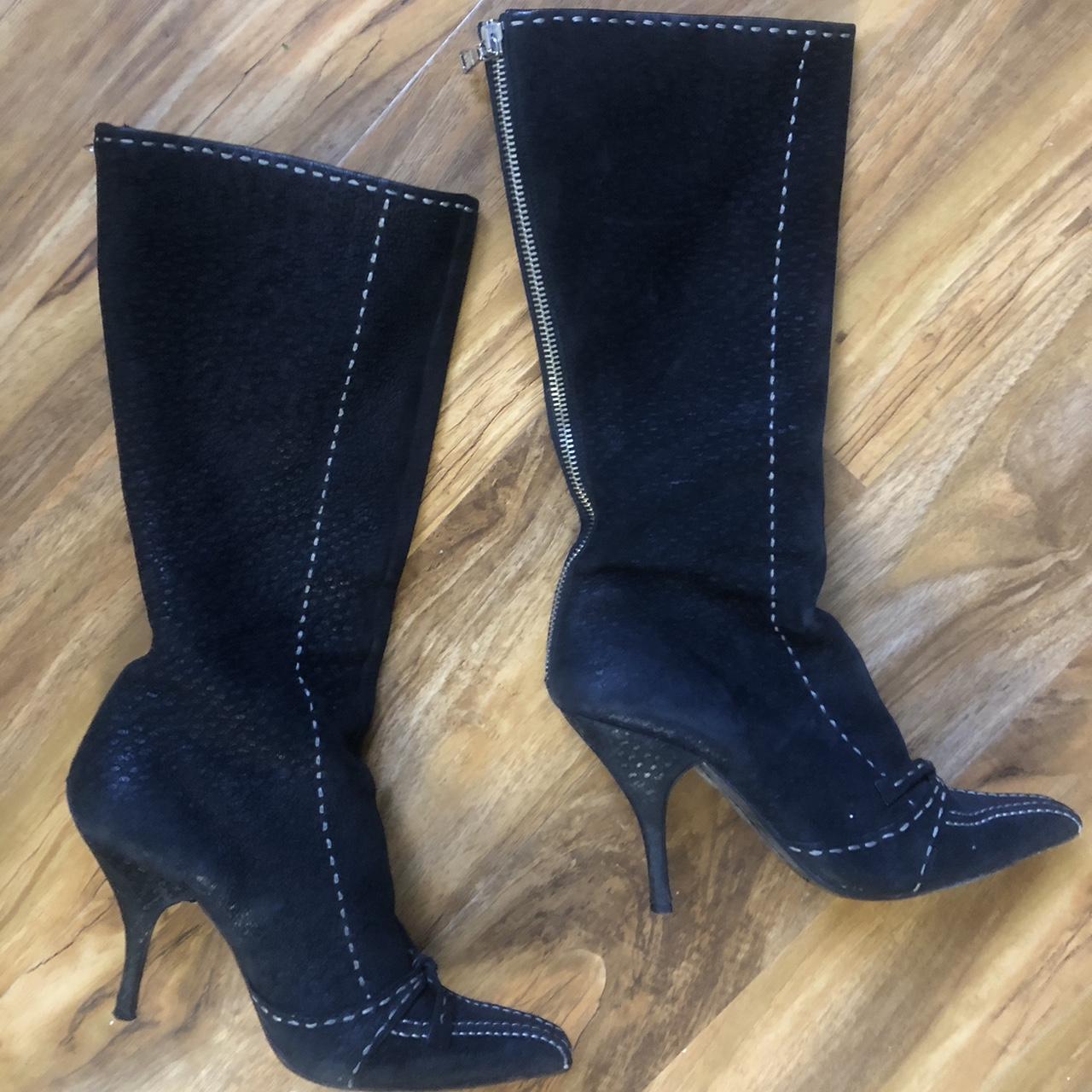 Beautiful super soft suede vintage Prada boots... - Depop