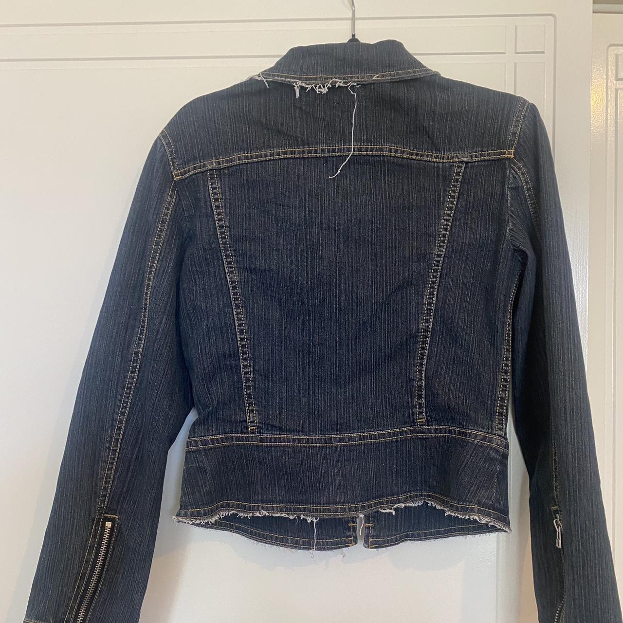 Fitted denim jacket, with zip up front and... - Depop