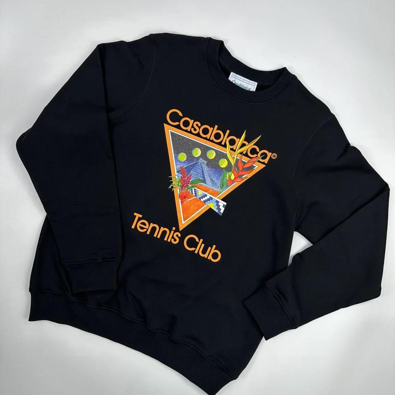 CASABLANCA TENNIS CLUB SWEATER BLACK - Casablanca's | Depop