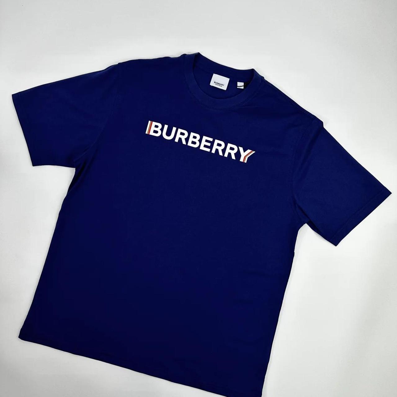 ★Burberry★ ELLISON Tシャツ BURBERRY ELLISON TEE BLUE - Electric blue cotton | Depop