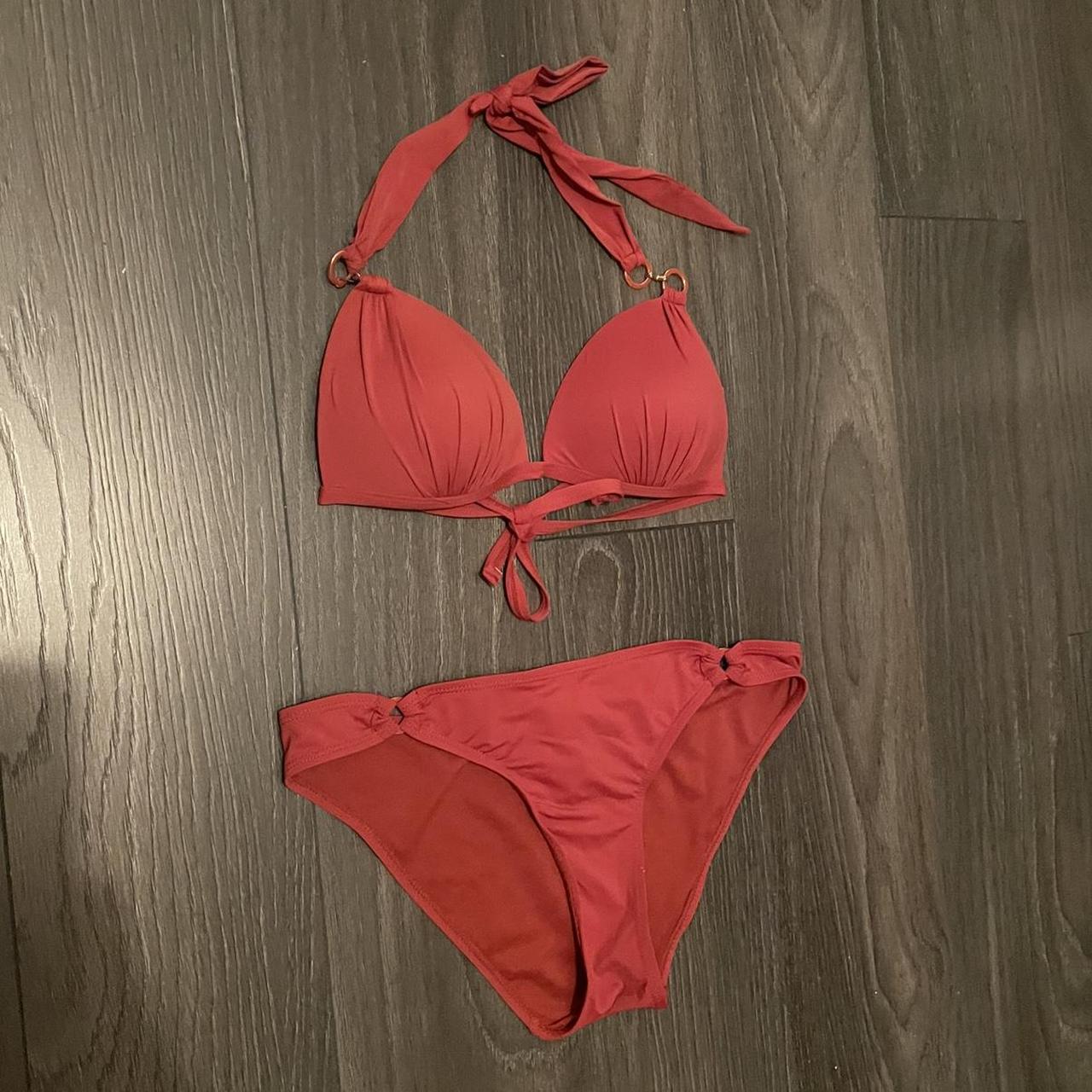 Primark Women's Burgundy Bikinisandtankinisets Depop