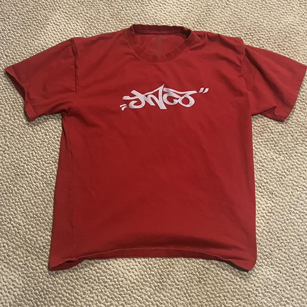 JNCO Men's Red and White T-shirt | Depop