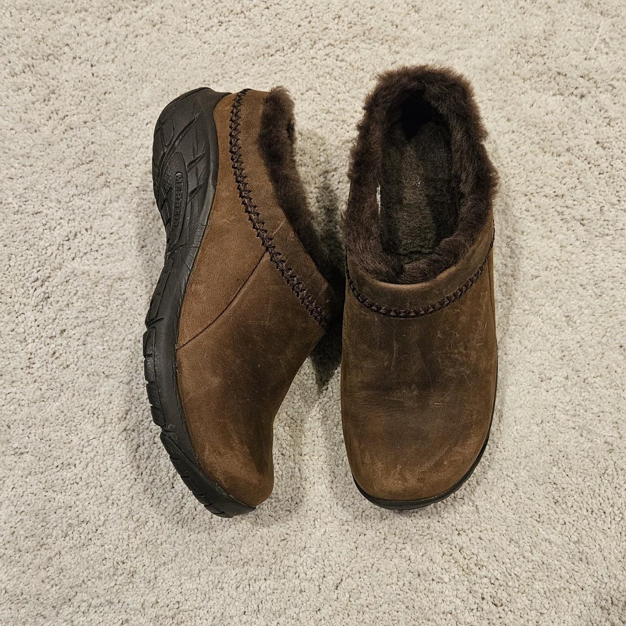 merrell shearling clogs