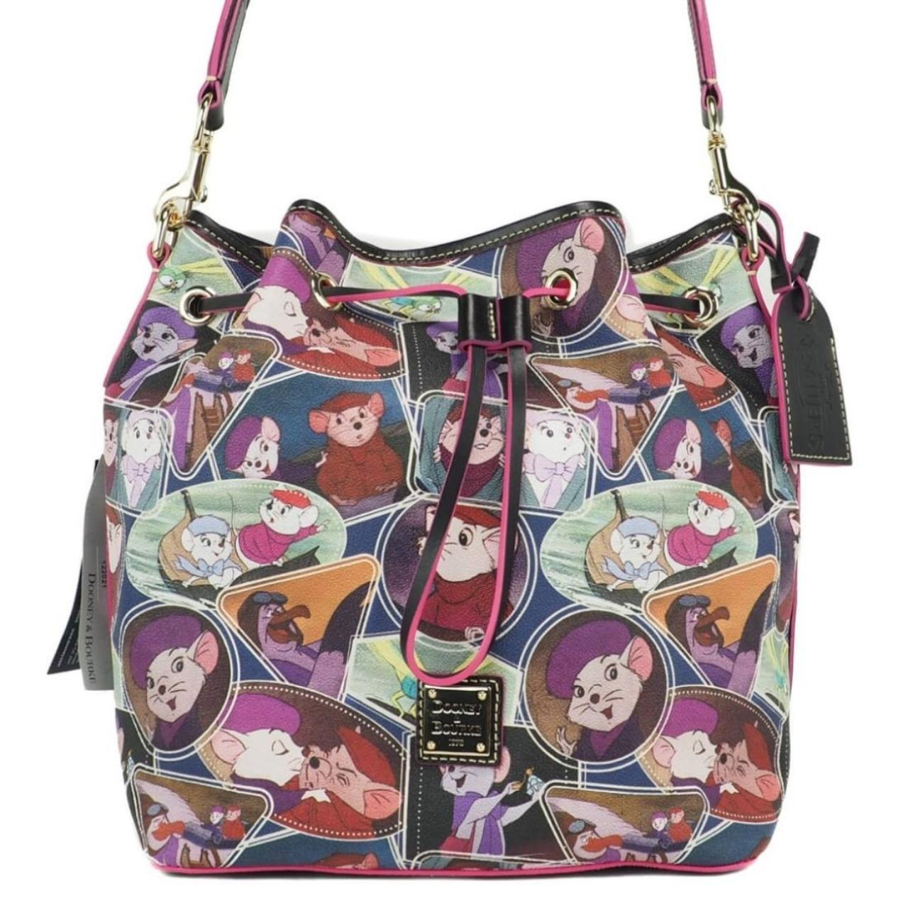 Dooney & Bourke Disney Rescuers Coated Canvas Drawstring Bucket Shoulder Handbag