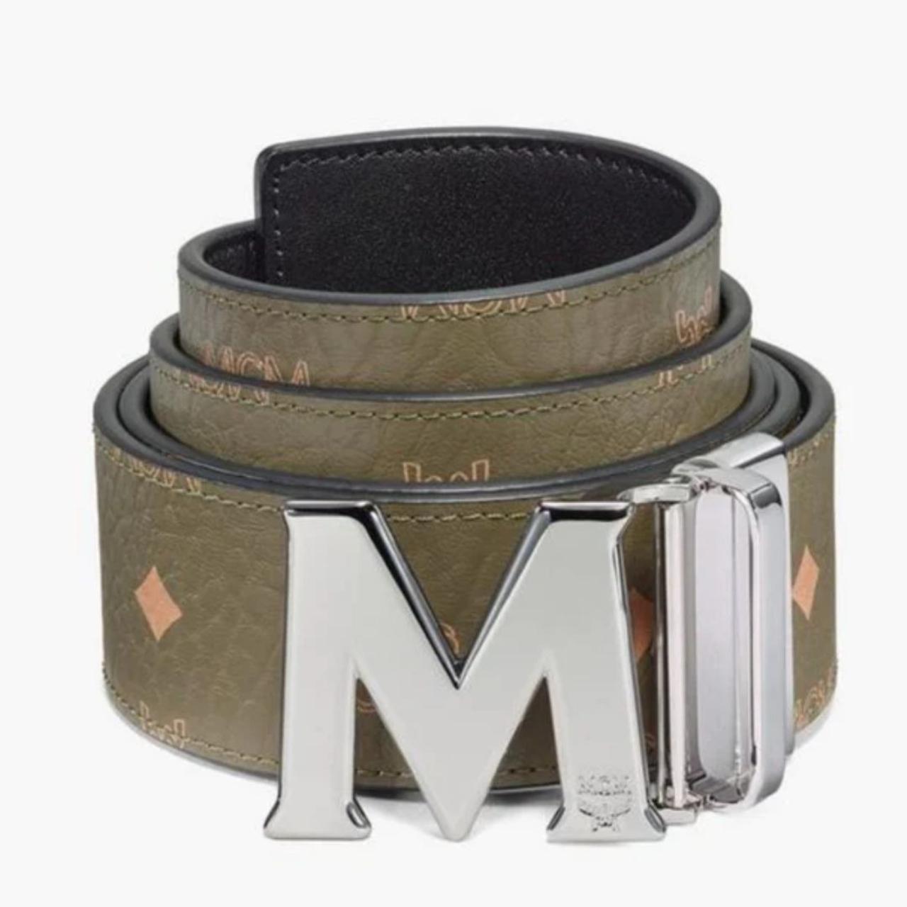 MCM Visetos Reversible M Belt - Pink in Red