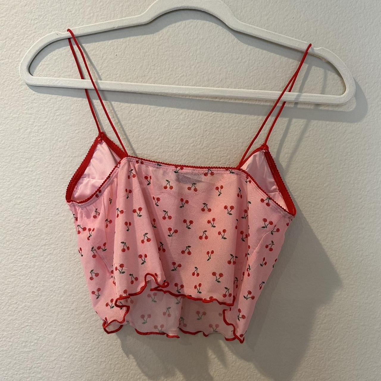 adika cherry top 🍒 soft and stretchy material, mesh... Depop