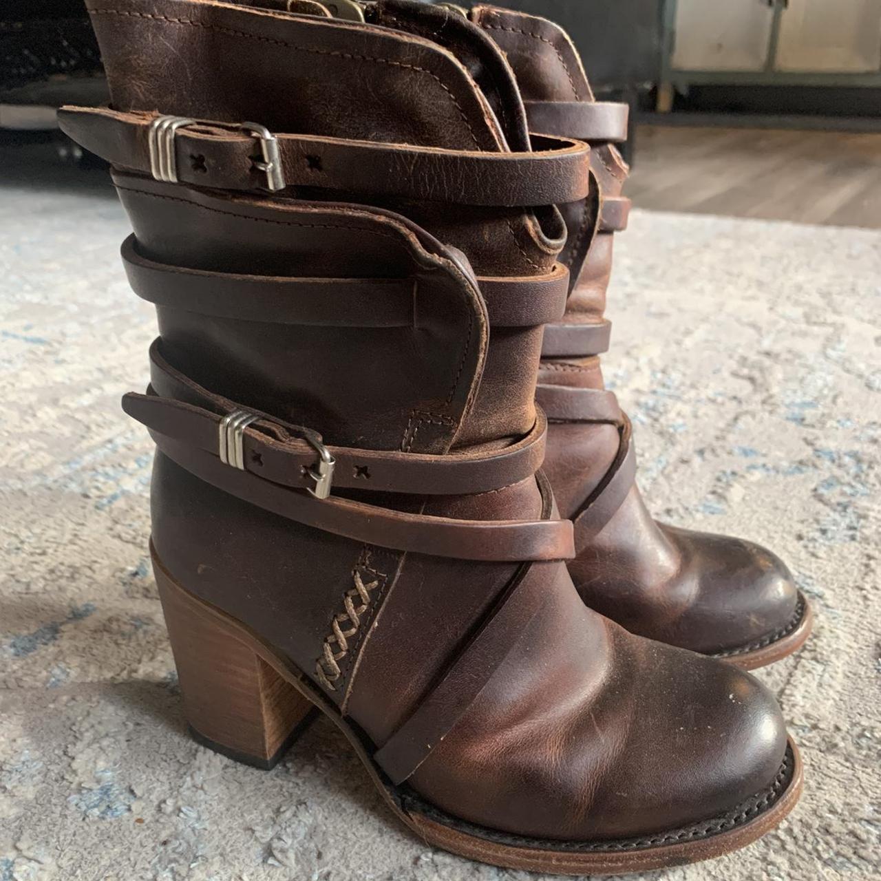 Nice leather. Good price for freebird baker boots... - Depop