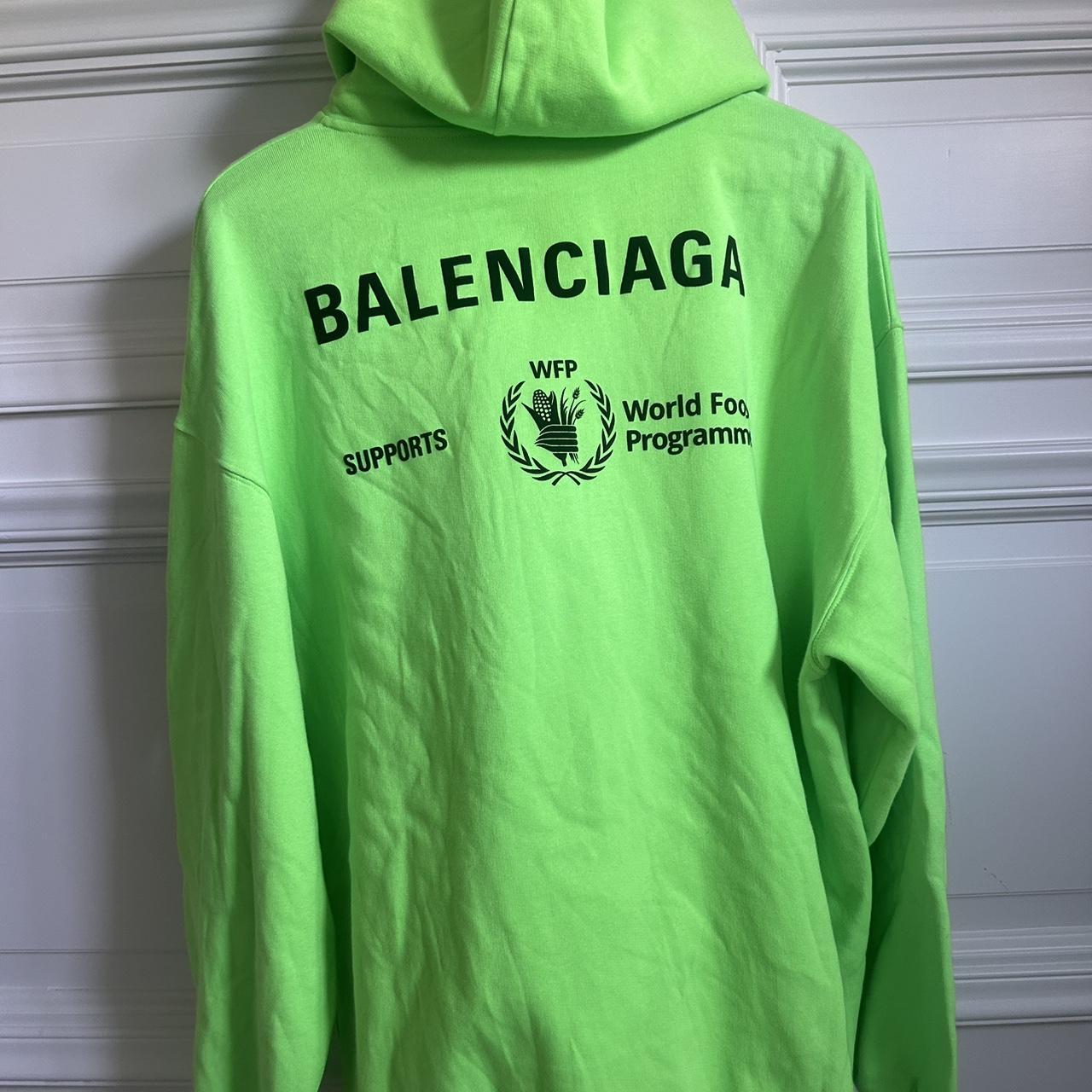 Balenciaga Logo Balenciaga Lime Green Hoodie Balenciaga World Food