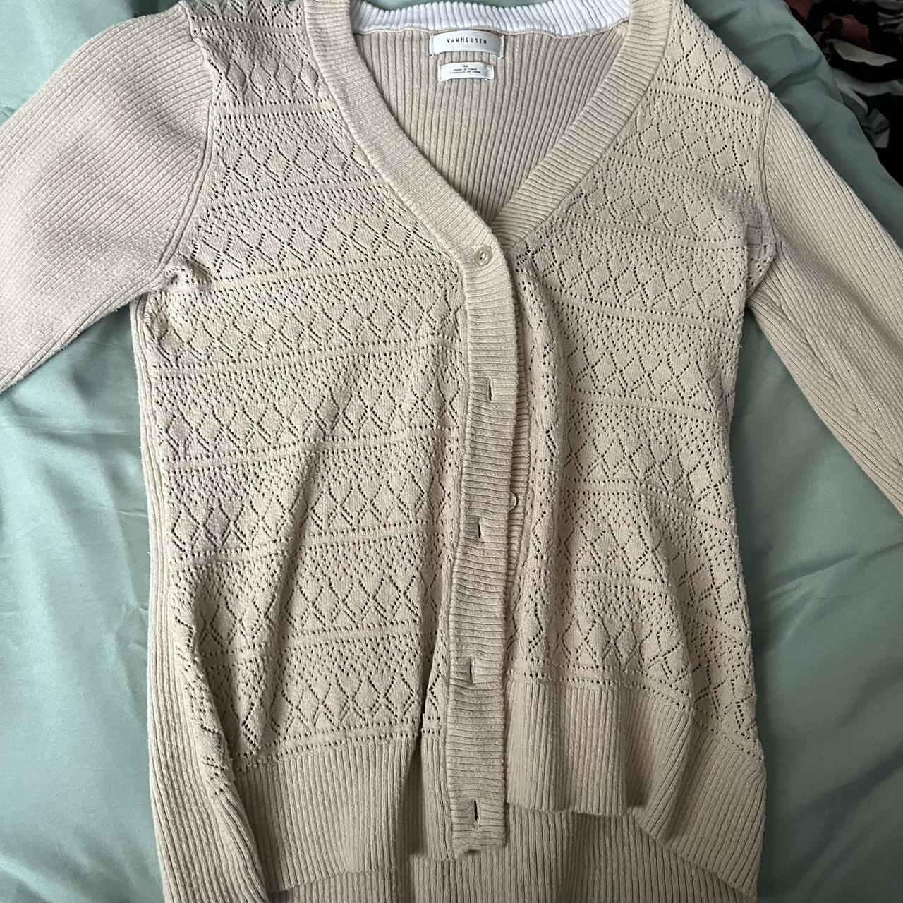 Cream and white VanHeusen sweater. I really like... Depop
