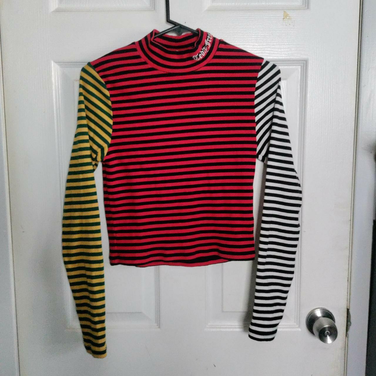 Teddy Fresh color stripped long sleeve top♥️ PAYPAL... Depop