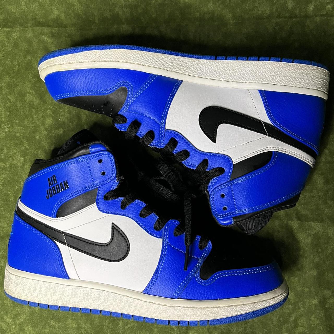 Jordan Blue and White Trainers Depop