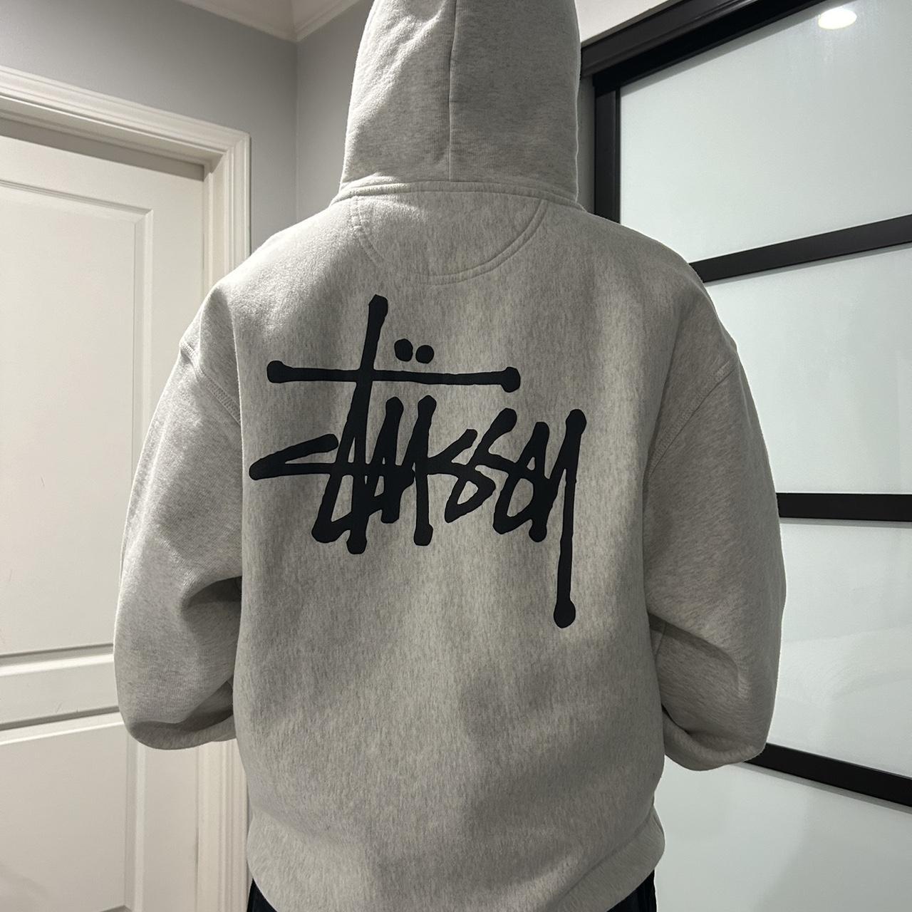 Stussy Hoodie heather grey color way good... - Depop