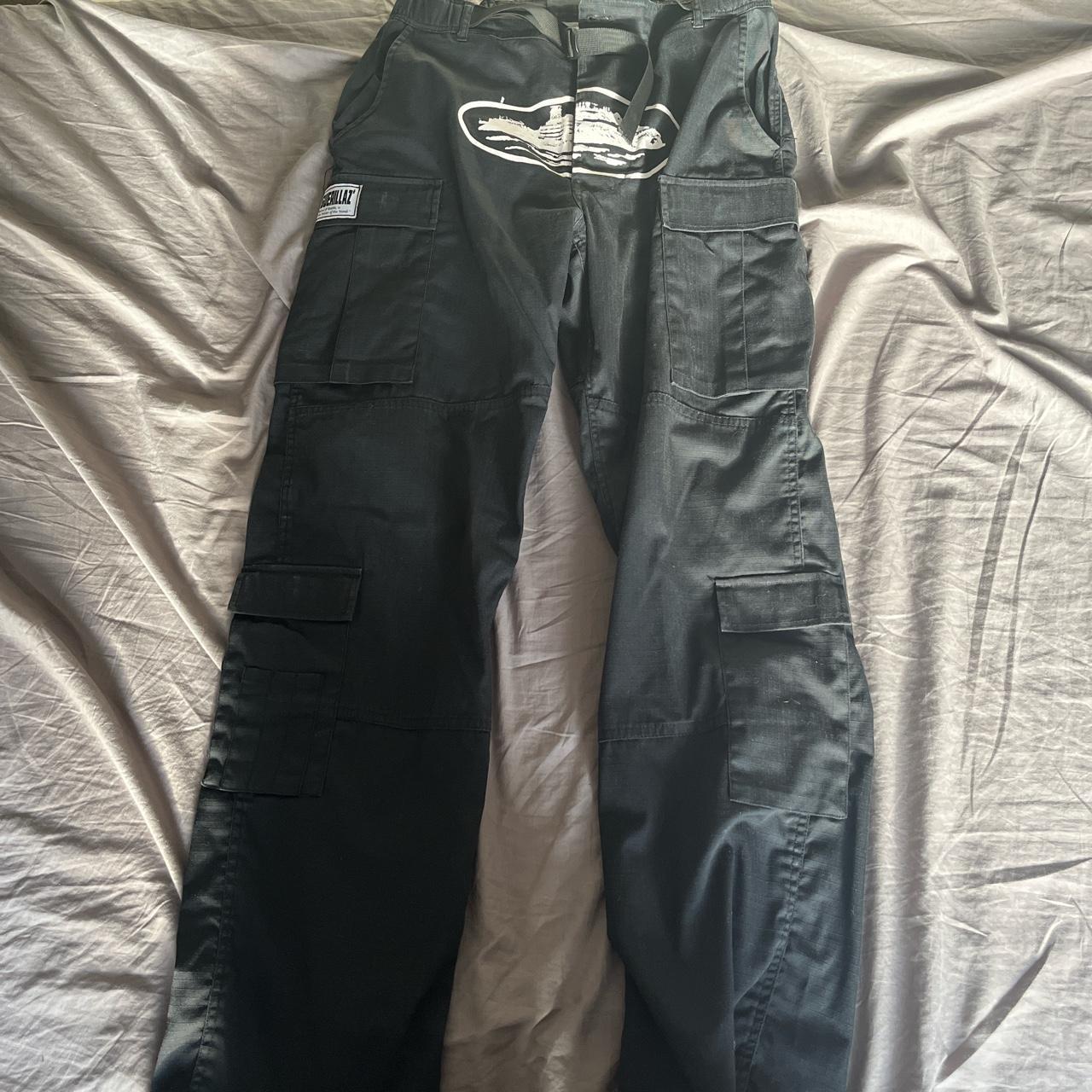 Corteiz black and white Alcatraz cargos Size LARGE... - Depop