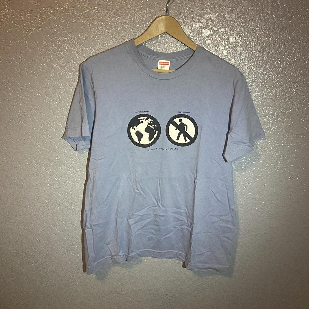 Supreme Save the Planet tee Baby blue Size M Depop