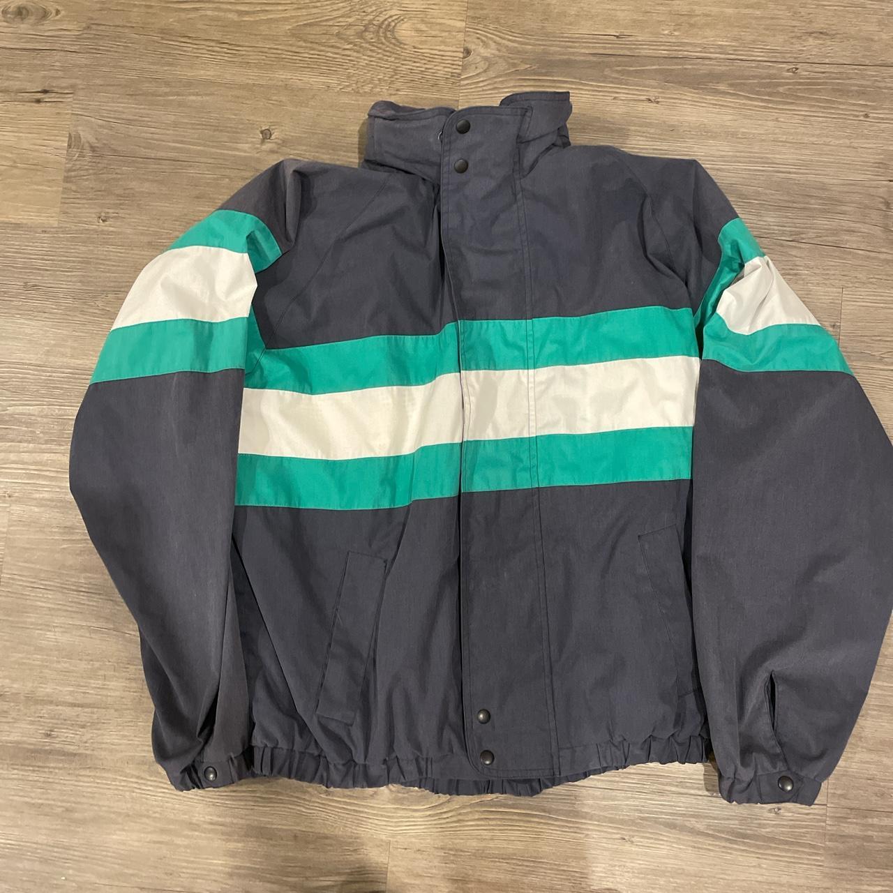 Men's Green and Navy Jacket | Depop