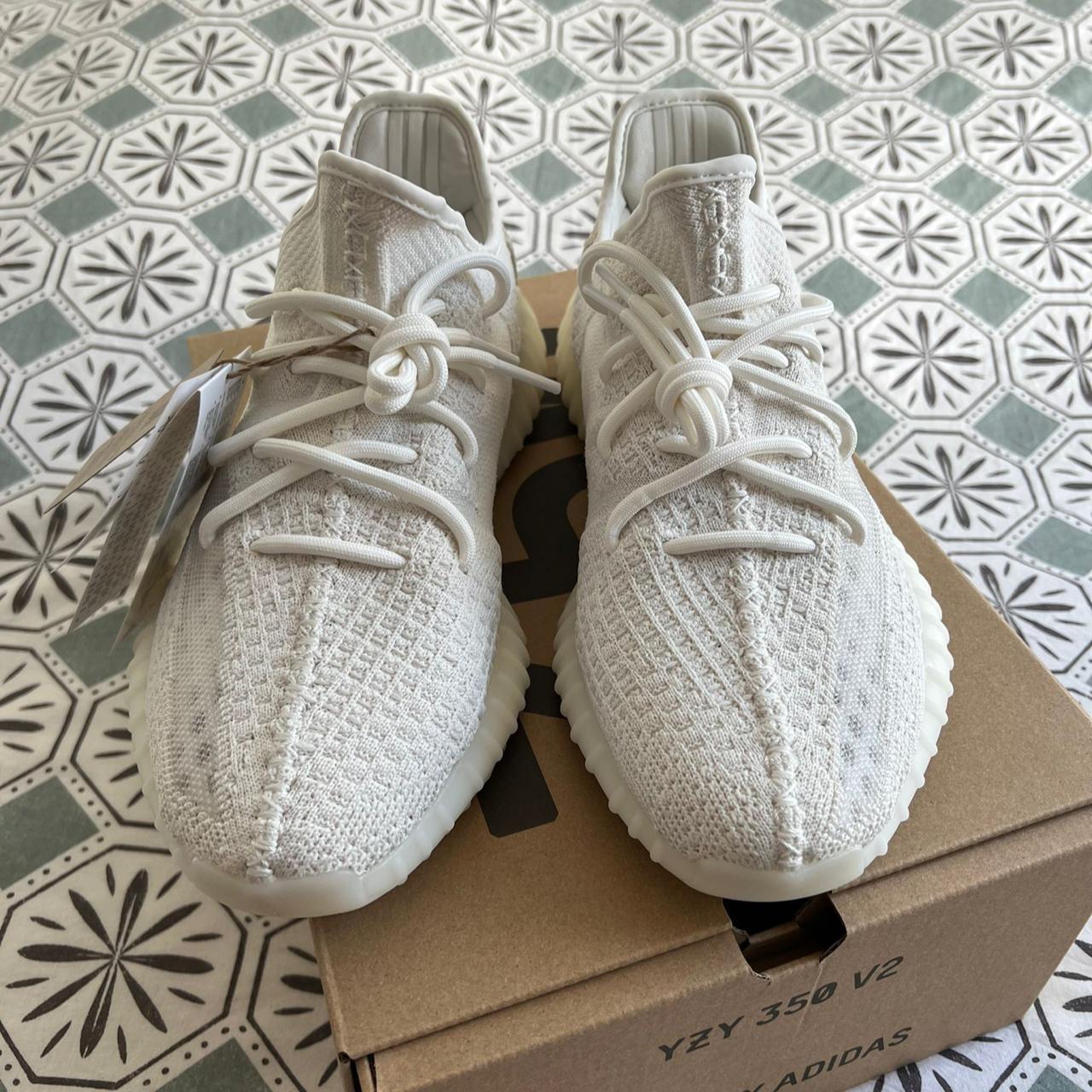 Yeezy Men's White and Cream Trainers | Depop